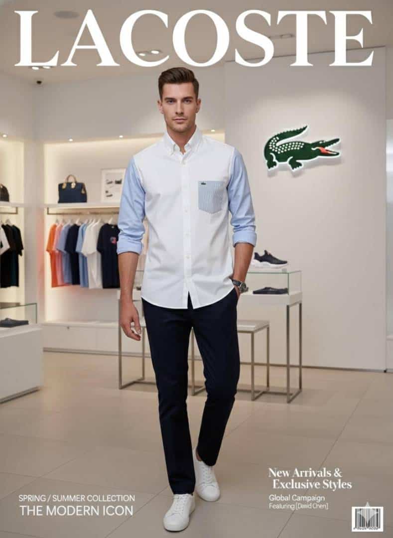 WHITE LACOST_E PREMIUM DESIGNER SHIRTS
