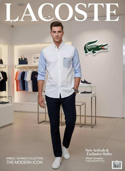 WHITE LACOST_E PREMIUM DESIGNER SHIRTS