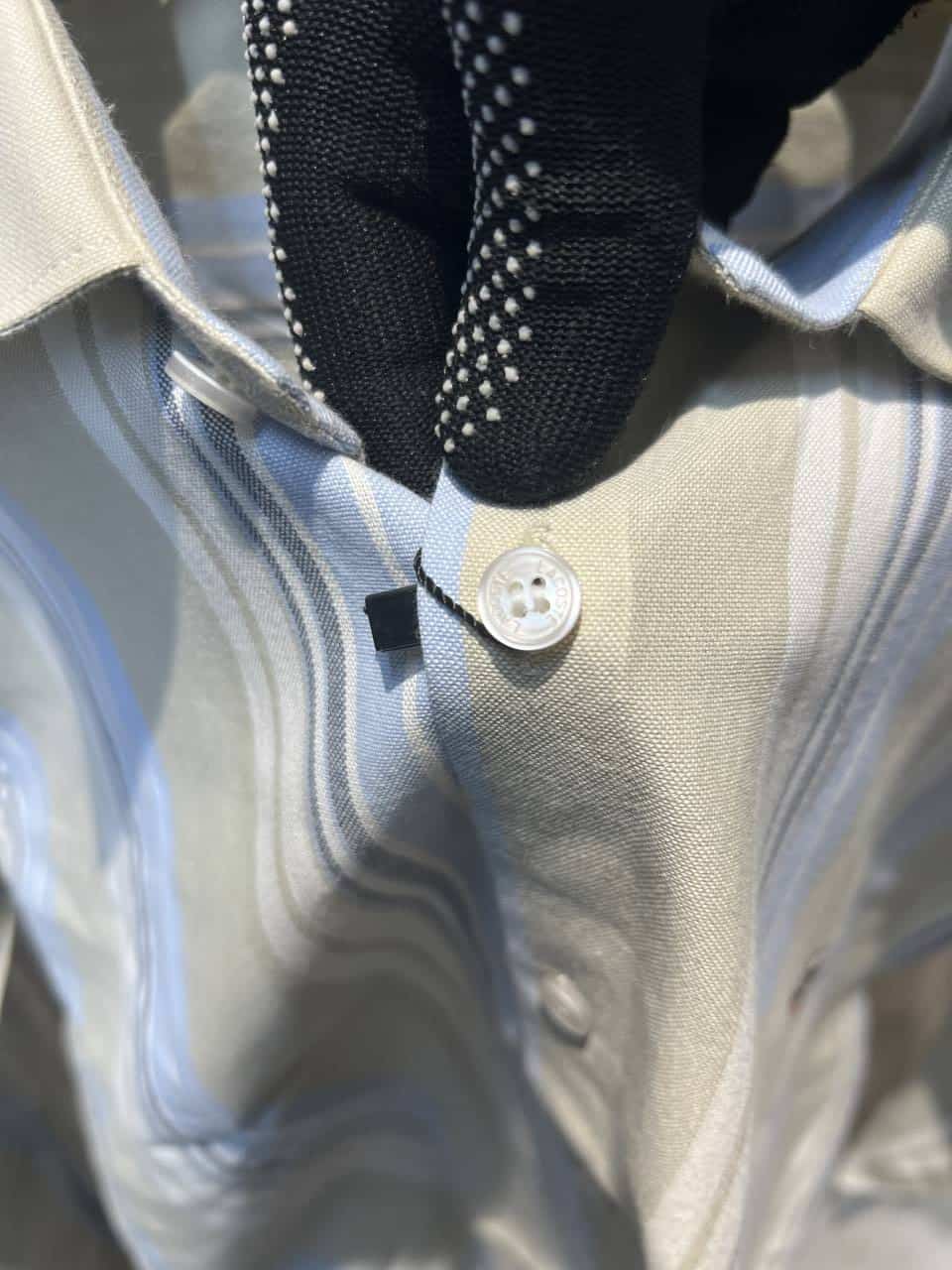 LACOST_E BEIGE BLUE IMPORTED ULTRA PREMIUM SHIRT AVAILABLE