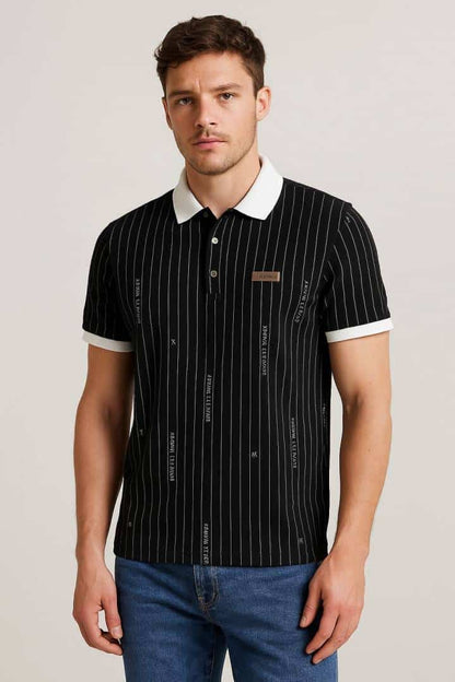 ARMAN_I EXCHANGE BLACK COLOUR PREMIUM POLO NECK TSHIRT