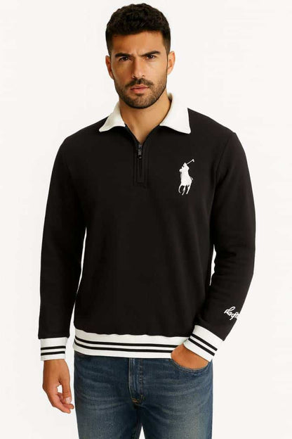 US POLO BLACK COLOUR FULL SLEEVES POLO TSHIRT