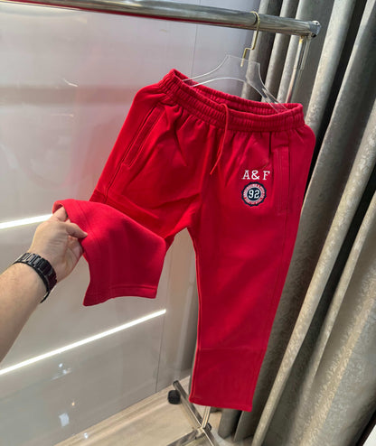 Abercrombie & Fitch Red Embroidery Logo Imported Trackpant
