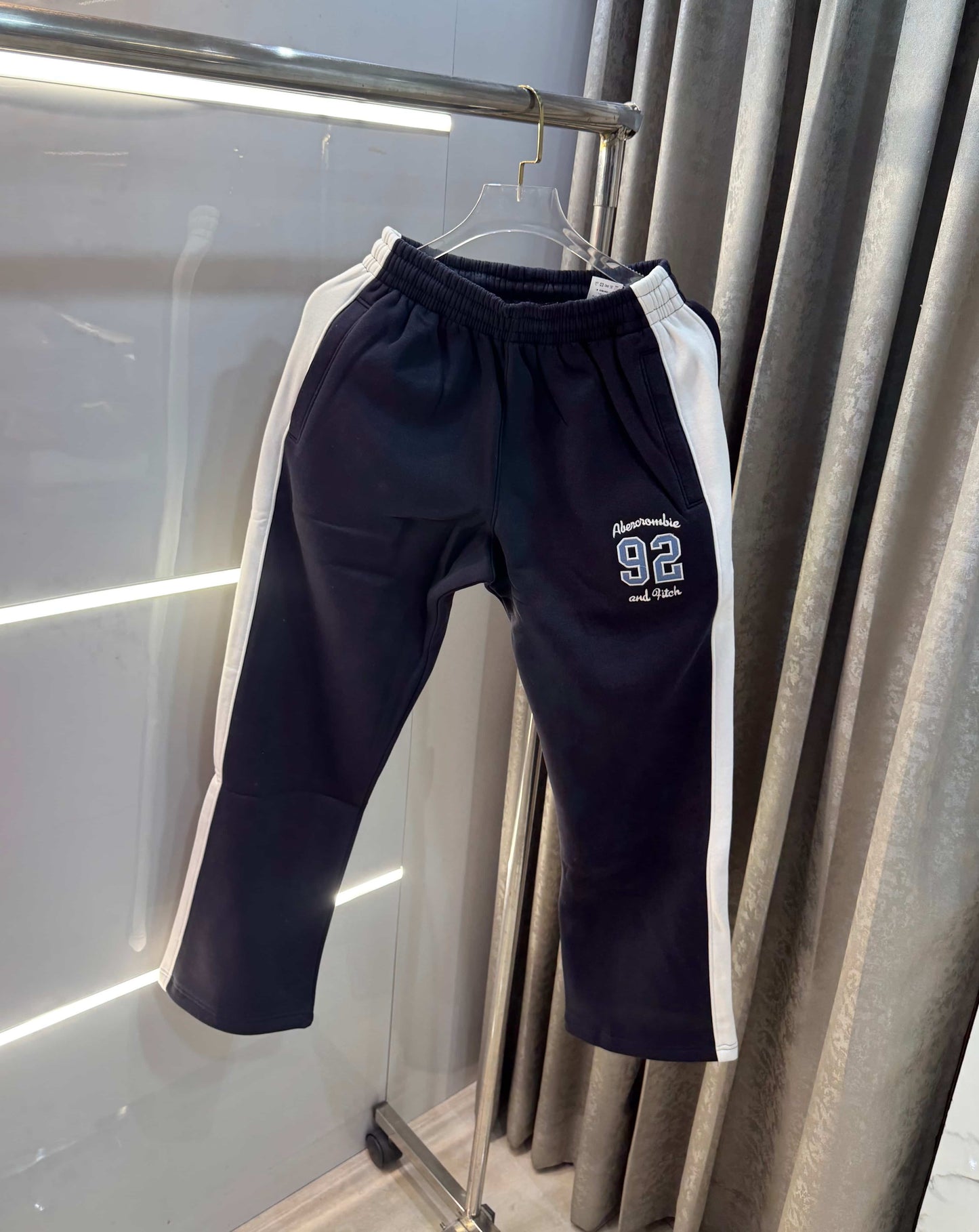Abercrombie & Fitch Navy Blue Embroidery Logo Imported Trackpant