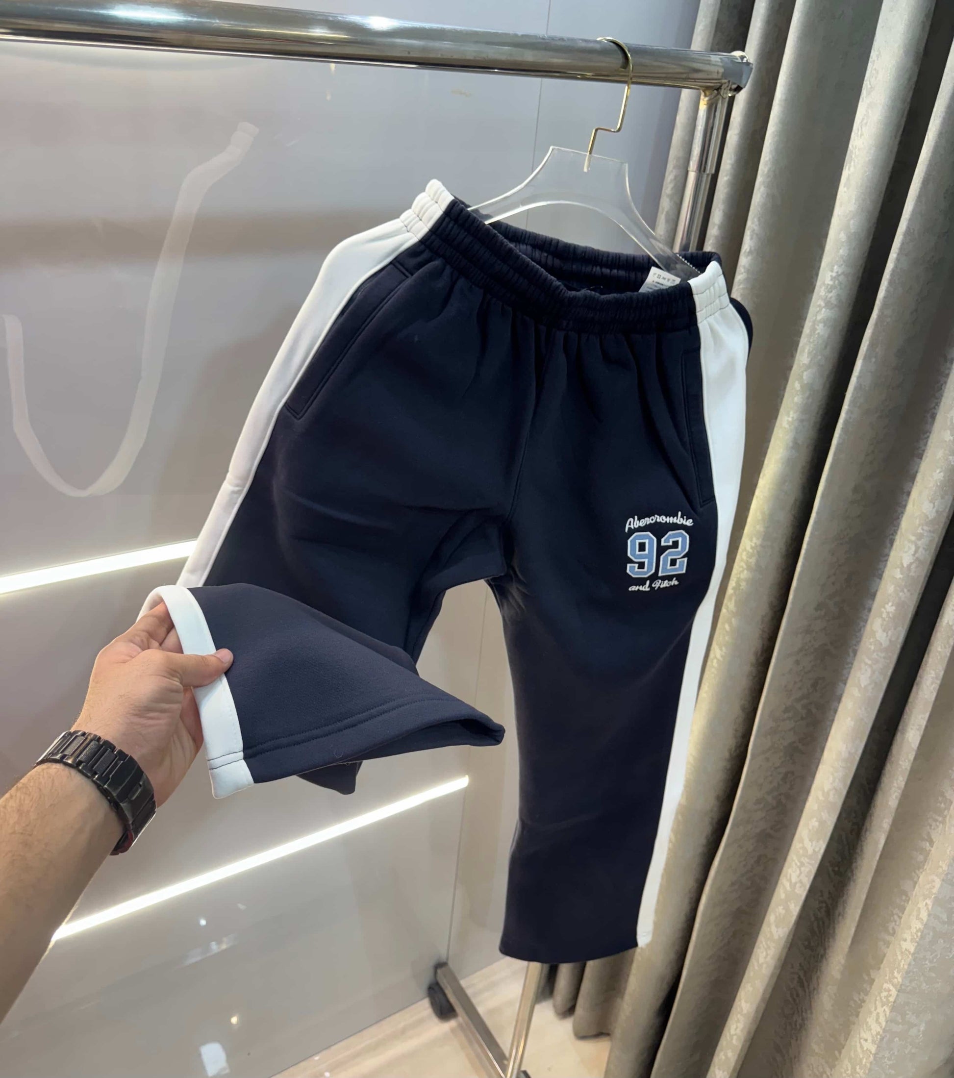 Abercrombie & Fitch Navy Blue Embroidery Logo Imported Trackpant