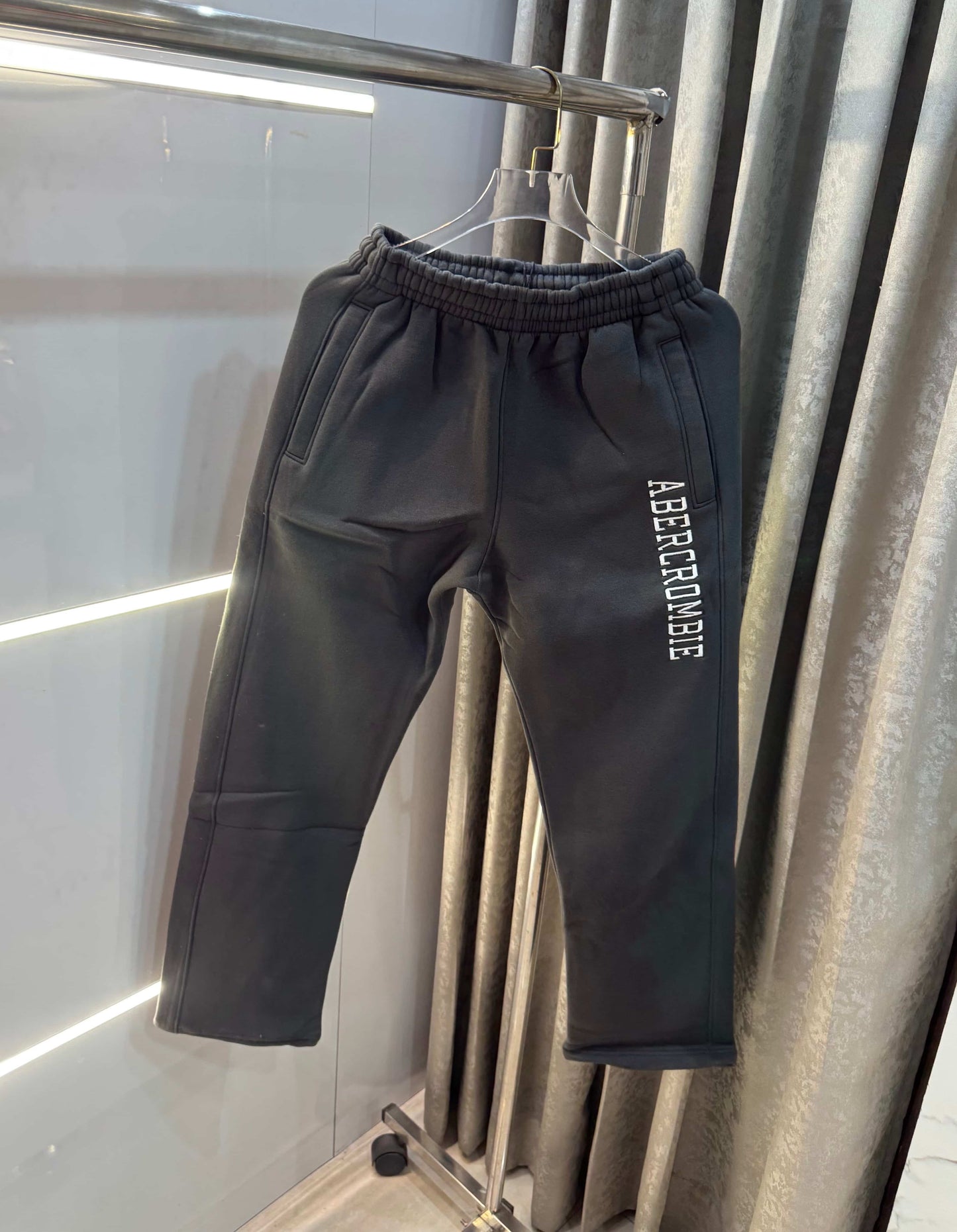 Abercrombie & Fitch Dark Grey Embroidery Logo Imported Trackpant