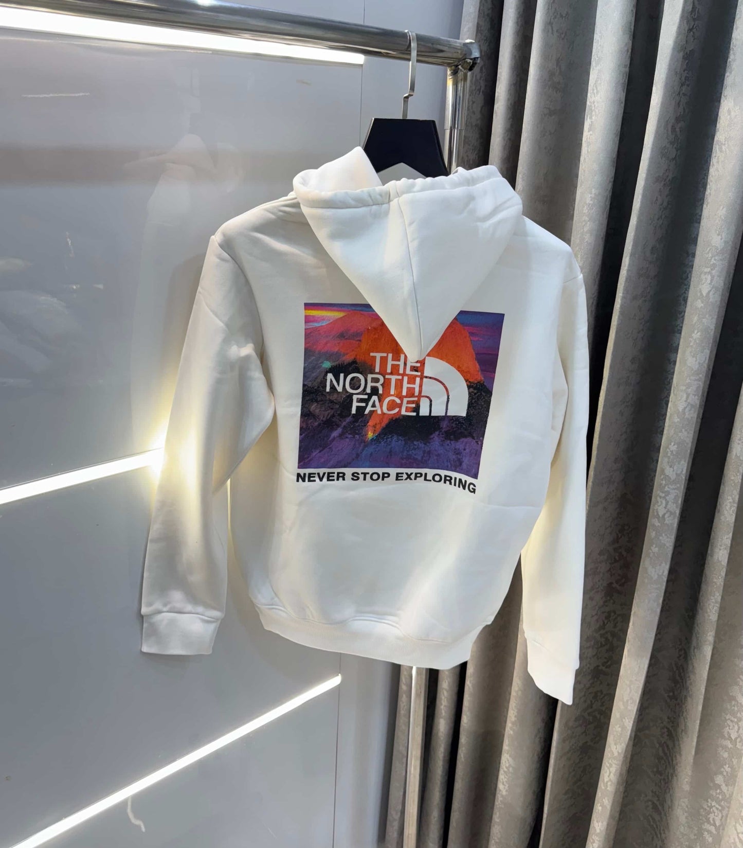 The  North Face White Printed Imported Hoodie