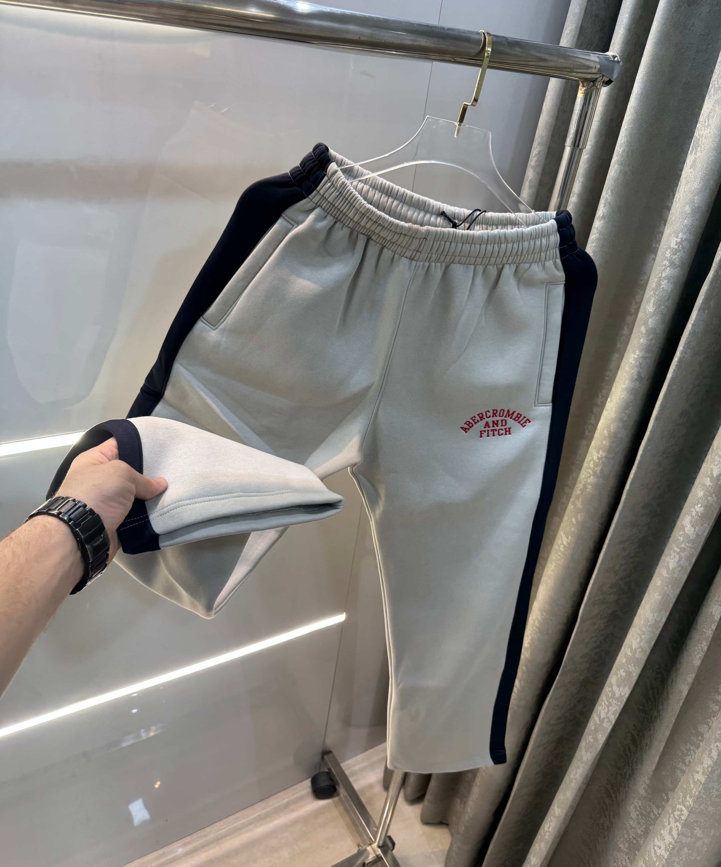 Abercrombie & Fitch Grey Embroidery Logo Imported Trackpant