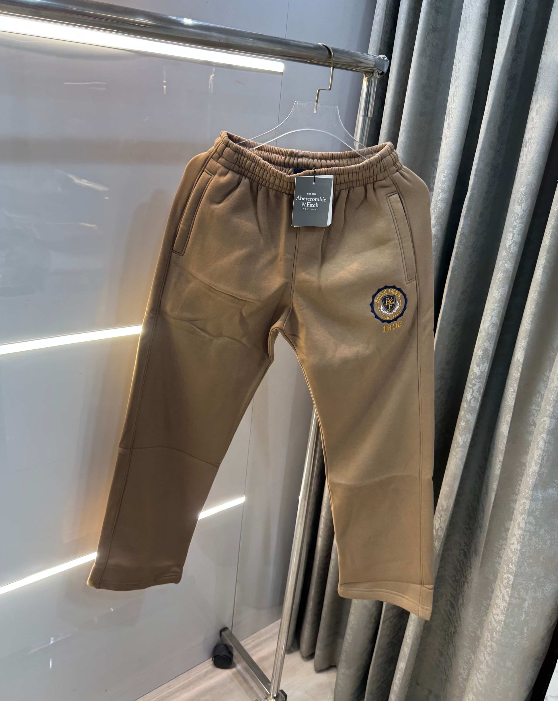 Abercrombie & Fitch Brown Embroidery Logo Imported Trackpant