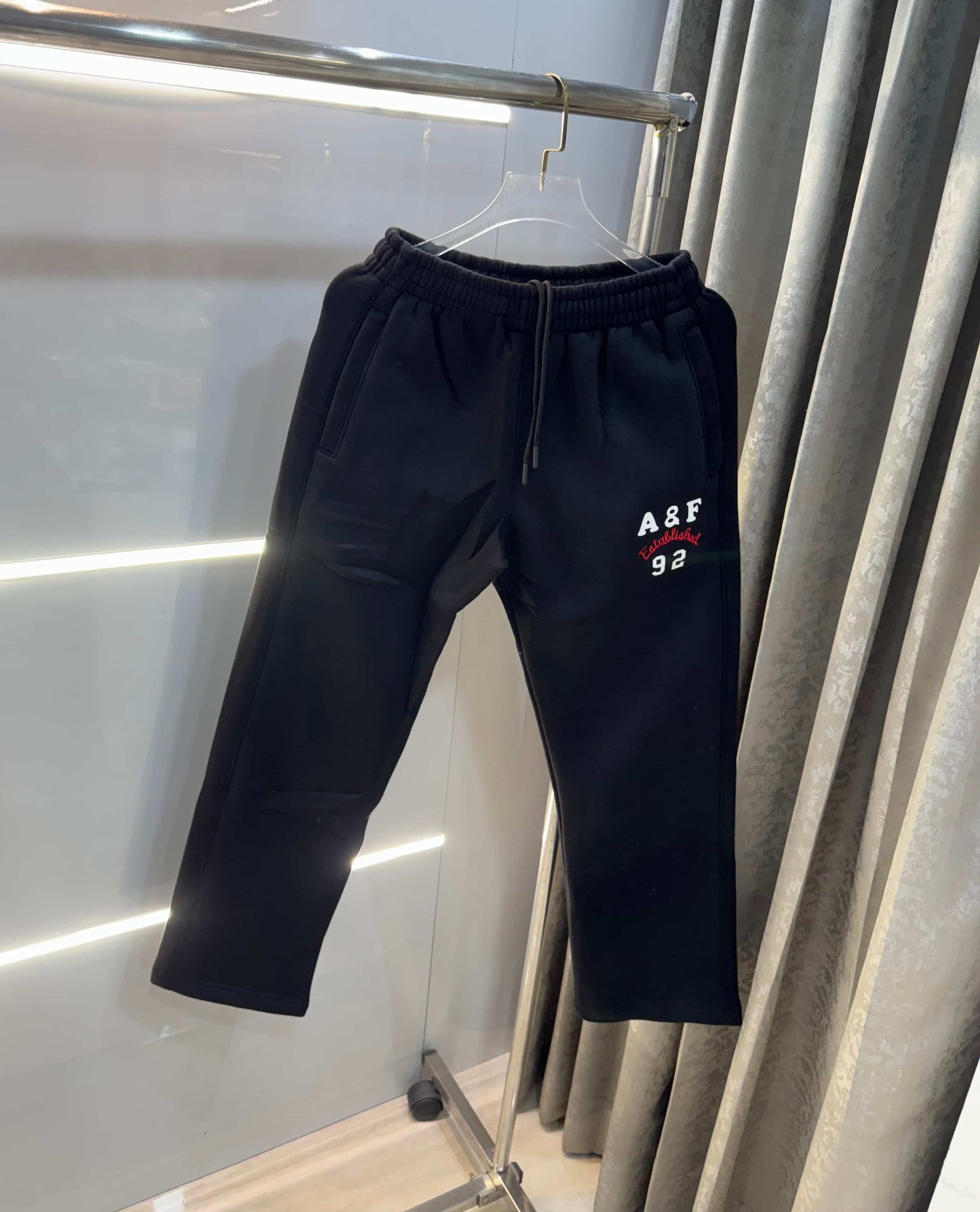 Abercrombie & Fitch Black Embroidery Logo Imported Trackpant