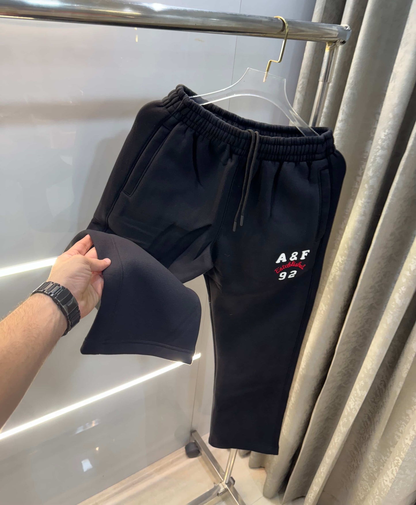 Abercrombie & Fitch Black Embroidery Logo Imported Trackpant