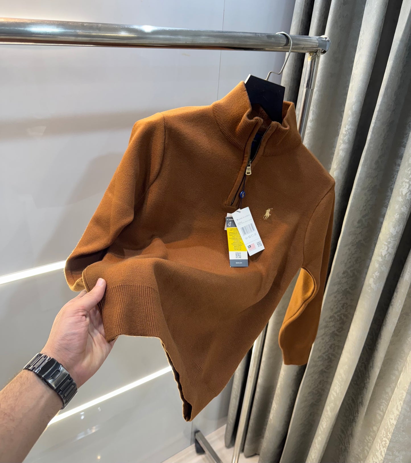 Ralph  Lauren Brown Lambs Wool Knitted Pull Over