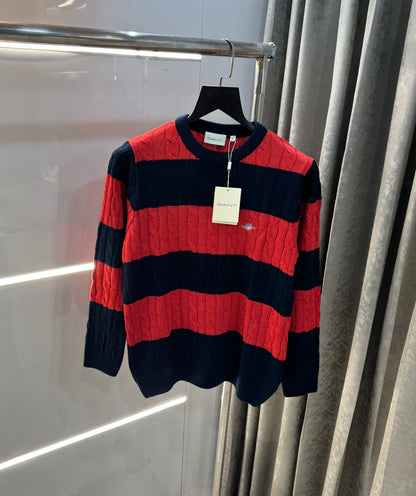 Gant Red Stripes Imported Knitted Pull Over