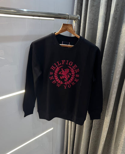 Tommy  Hilfiger Black Embroidery Logo Premium Sweatshirt