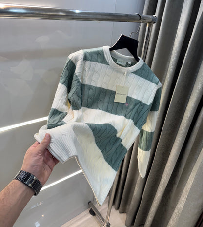 Gant Green Logo Work Imported Knitted Pull Over