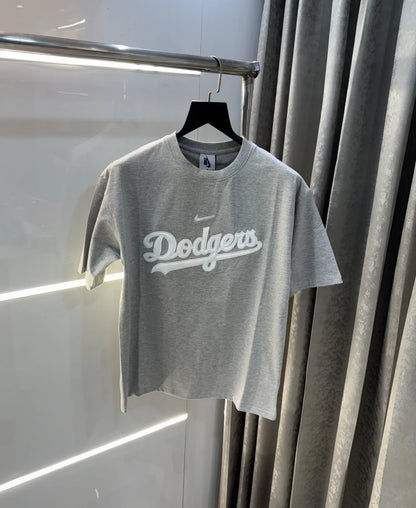 Nik e Grey Embroidery Logo Imported Oversized T-Shirt
