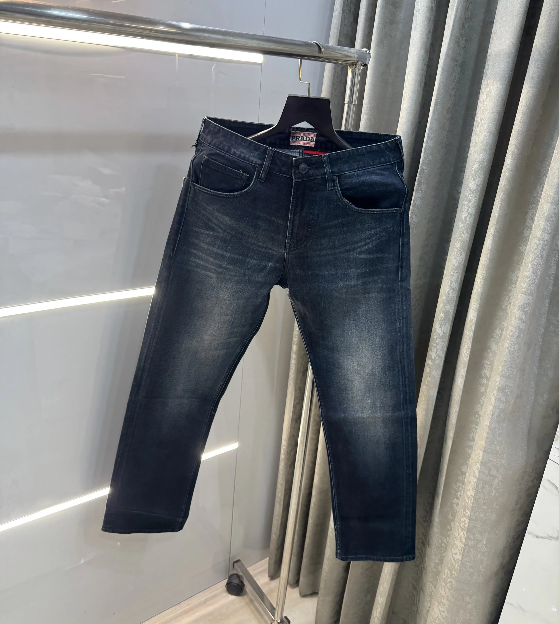 Prad a Milano Dark Blue Pocket Logo Imported Denim