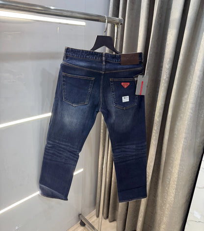 Prad a Milano Dark Blue Pocket Logo Imported Denim