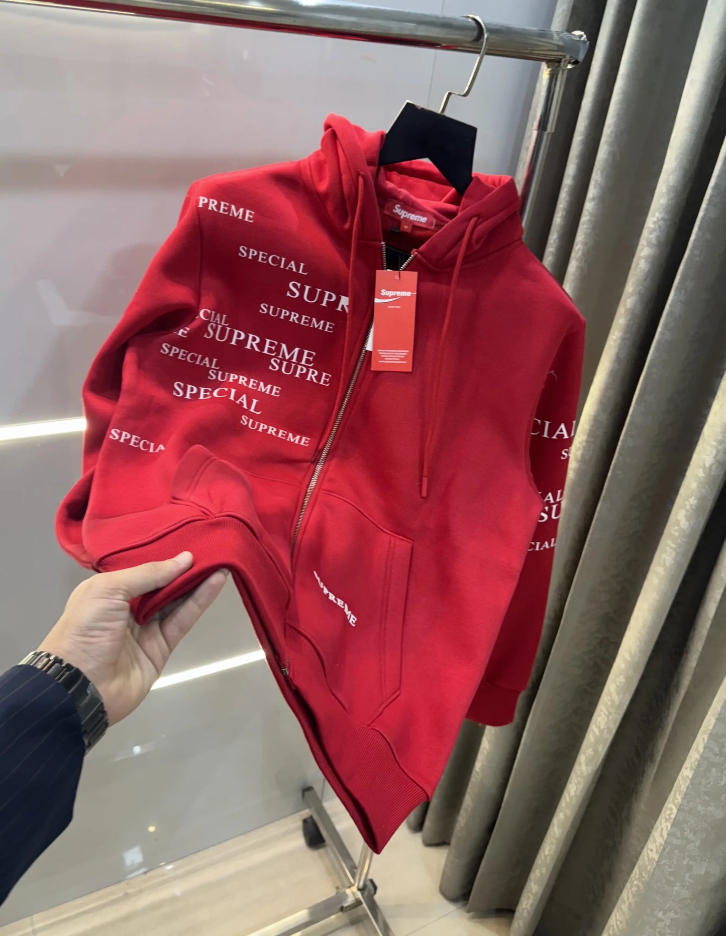 Suprem e Red  Imported Zipper Jacket