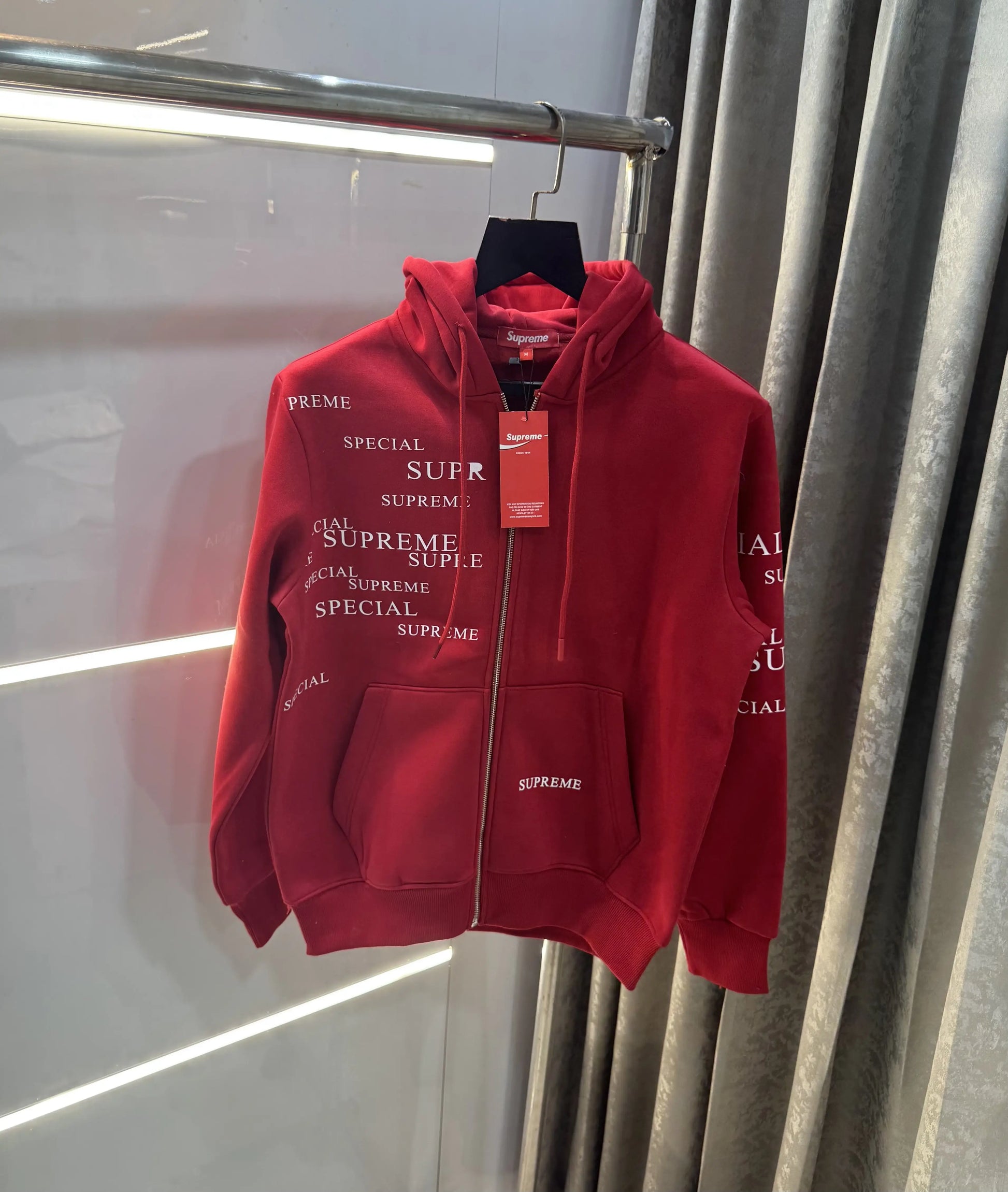 Suprem e Red  Imported Zipper Jacket