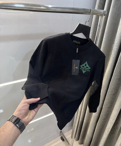 Louis  Vuitton Black Imported Knitted Pull Over