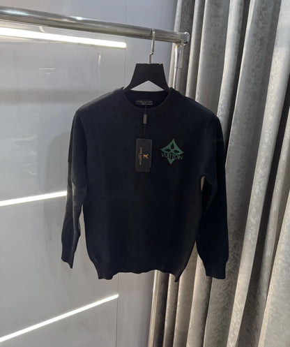 Louis  Vuitton Black Imported Knitted Pull Over