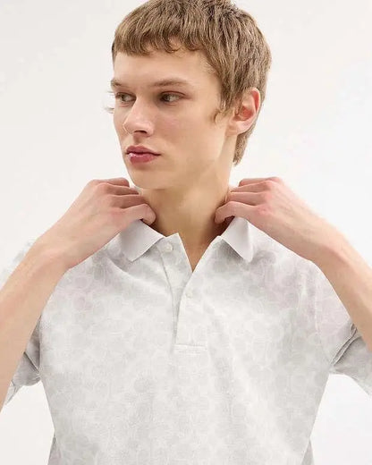 Coac h White Monogram Imported Polo T-Shirt