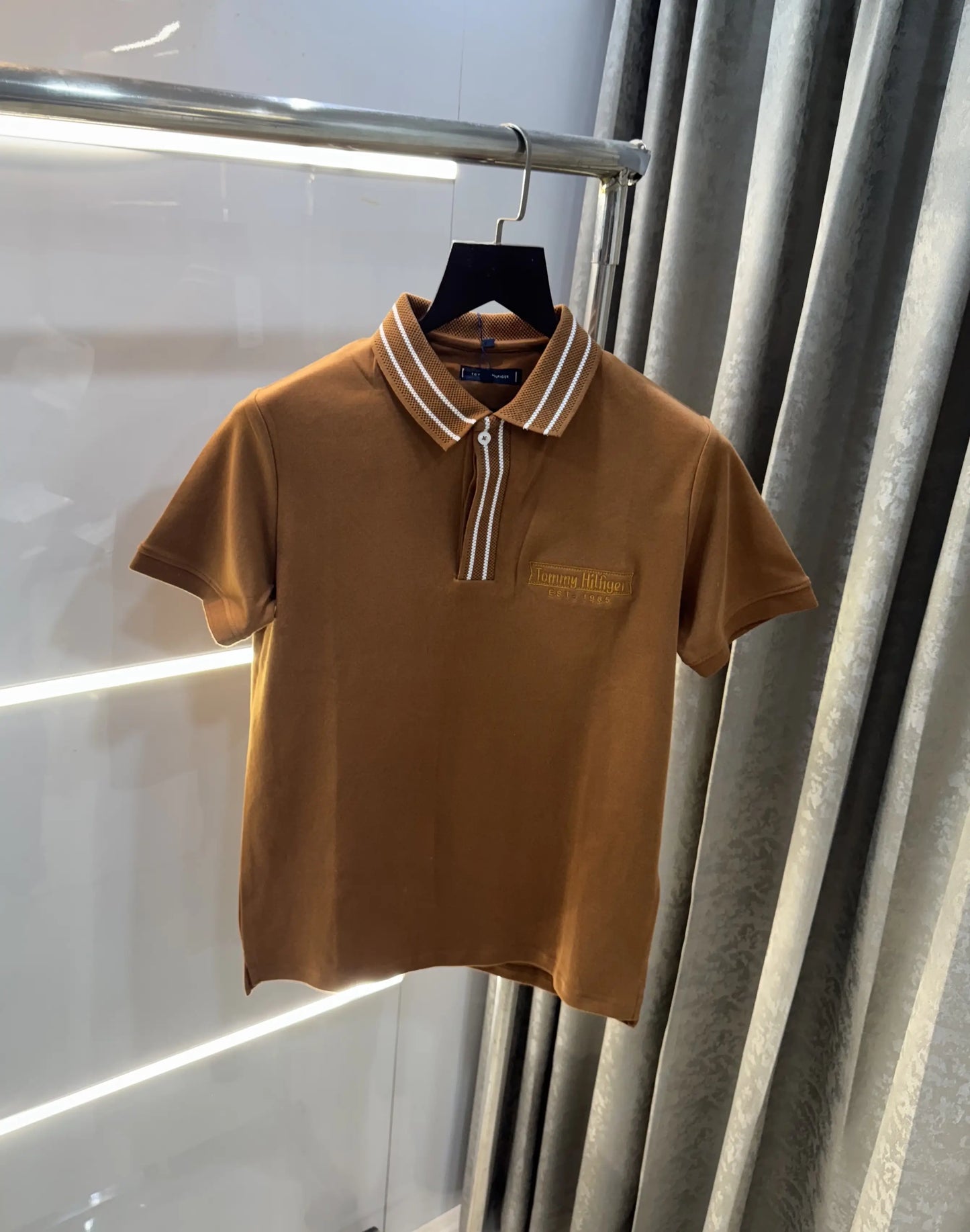Tommy  Hilfiger Brown Premium Polo T-Shirt