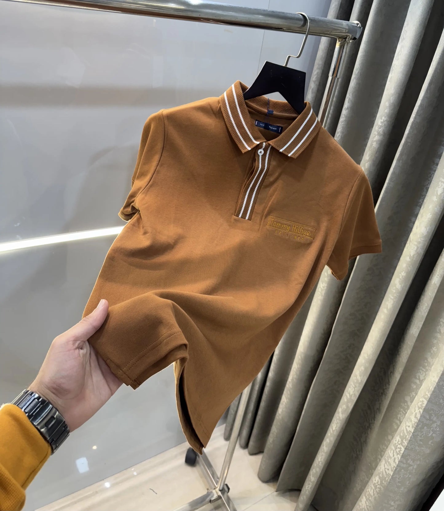 Tommy  Hilfiger Brown Premium Polo T-Shirt