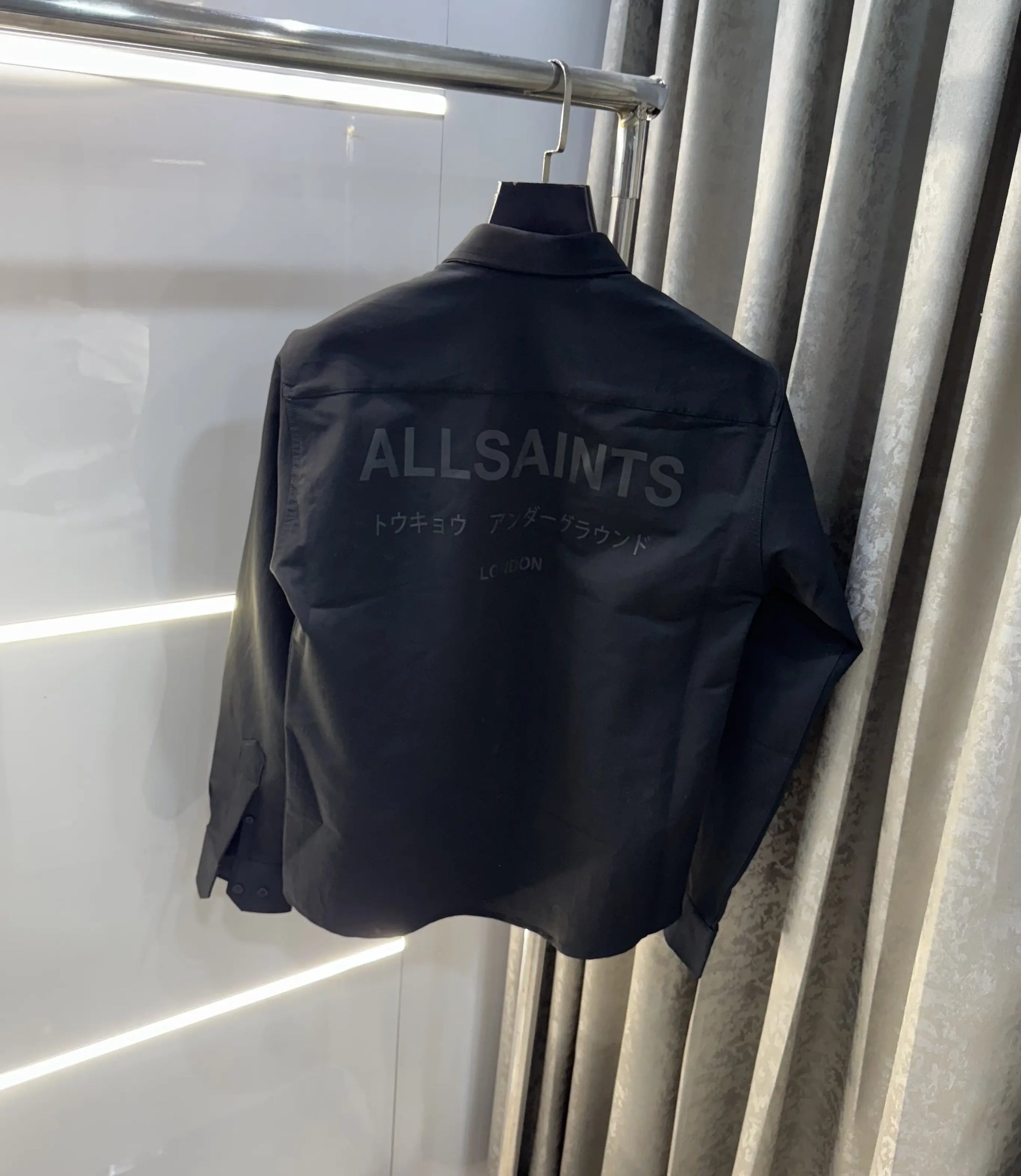All Saints Black Imported Cargo Shirt