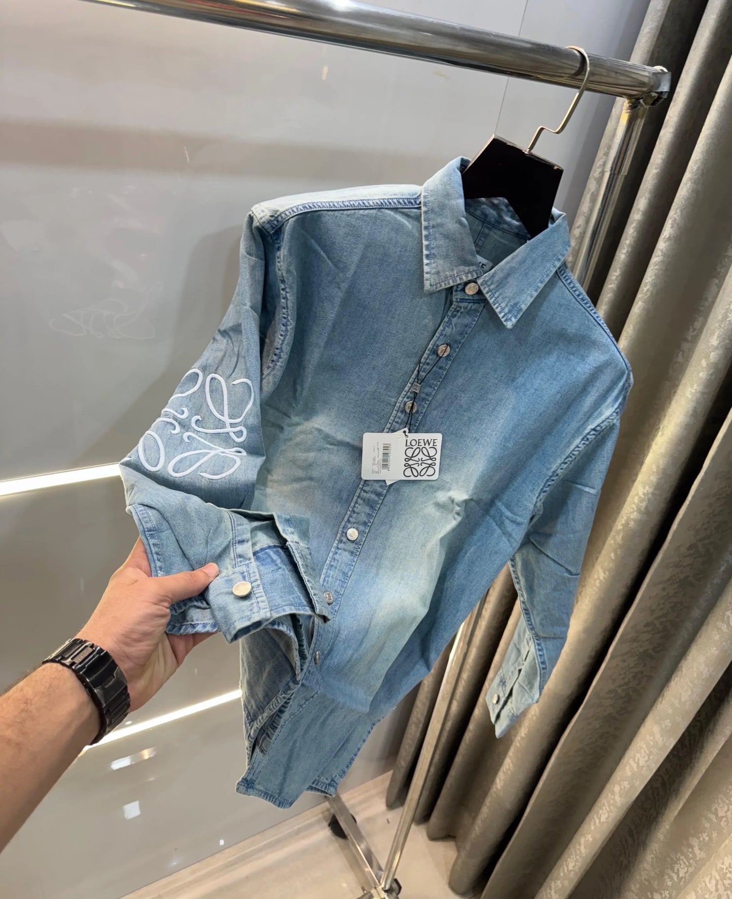 LOEwe Greenish Designer Imported Denim Jacket