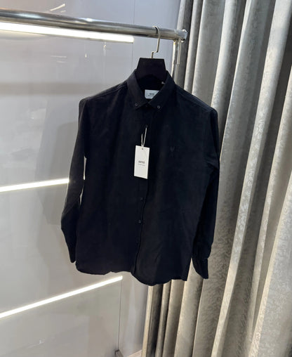 Ami Paris Black Embroidry Logo Premium Shirt