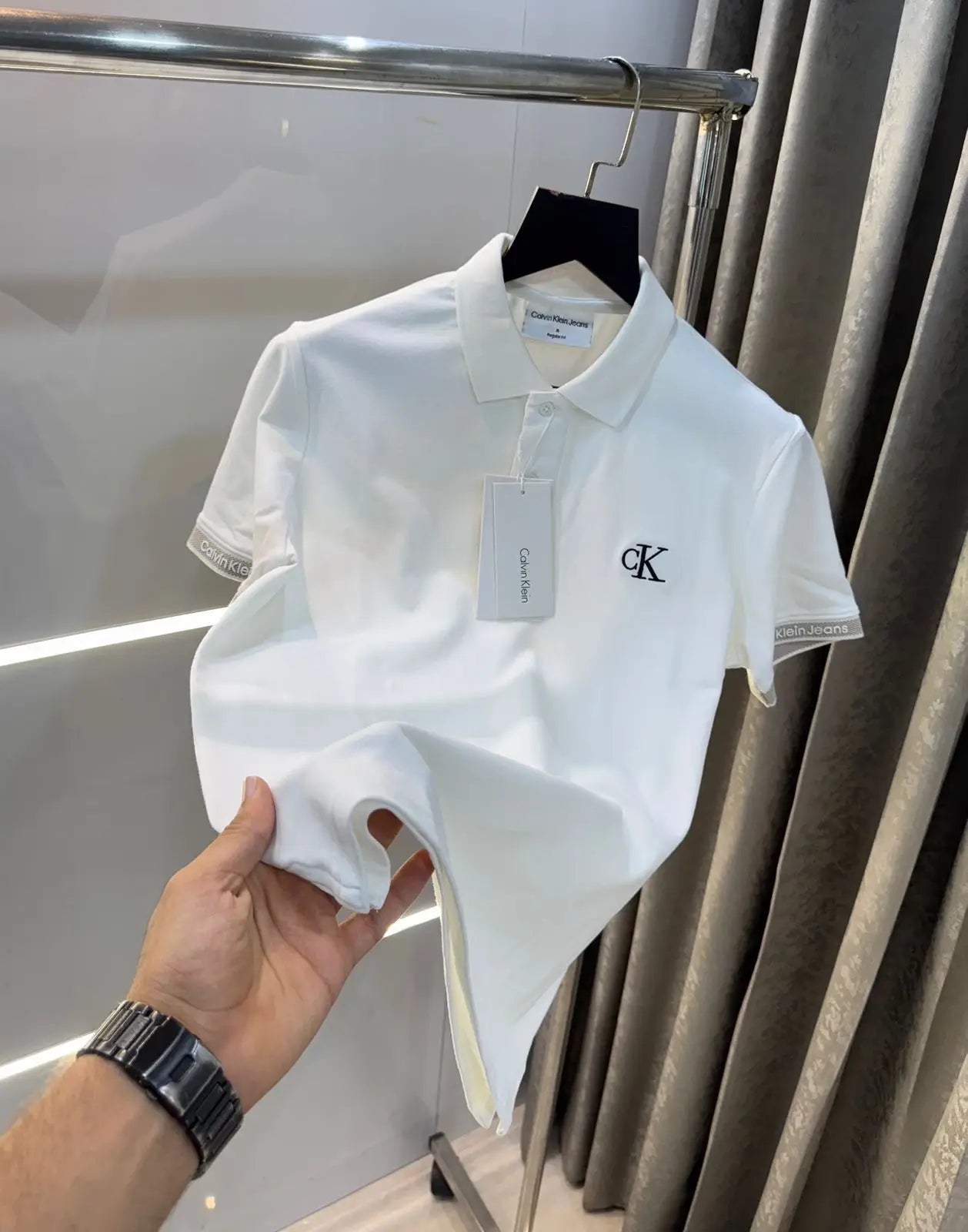 Calvin  Klein White Premium Polo T-Shirt