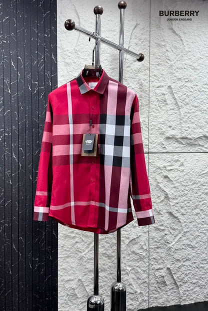 Burberr y 6 Red Checks Premium Shirt With Original Bo_-x Packing