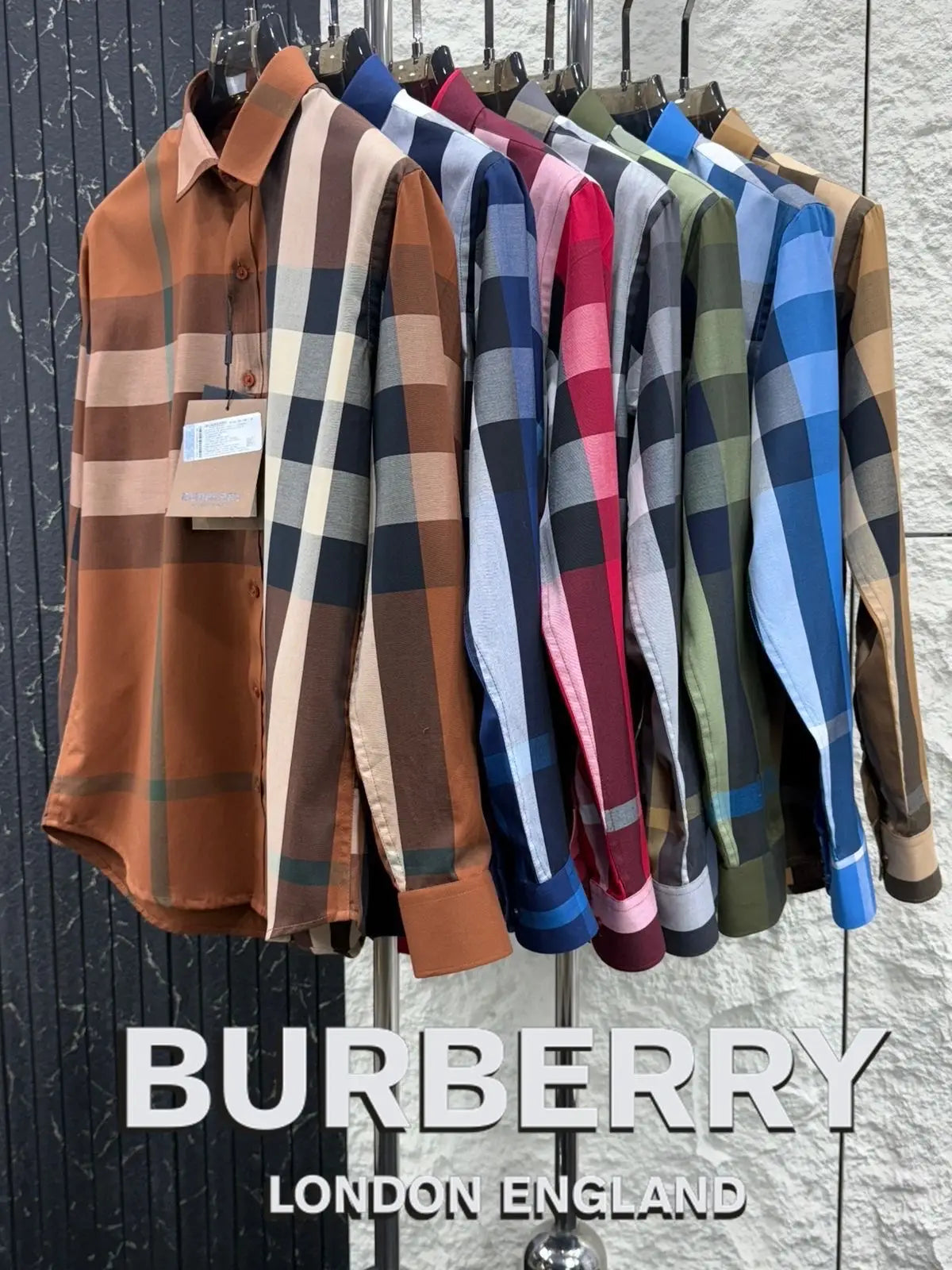 Burberr y 6 Red Checks Premium Shirt With Original Bo_-x Packing