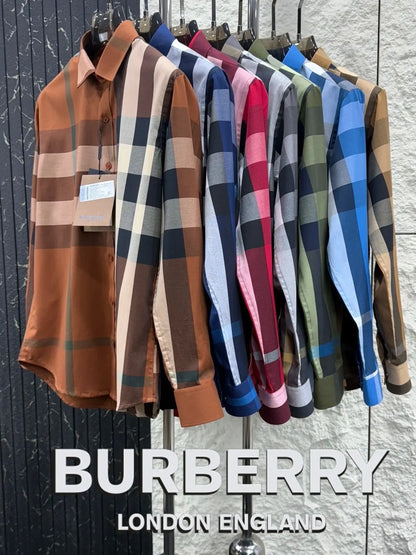 Burberr y 7 Green Checks Premium Shirt With Original Bo_x Packing