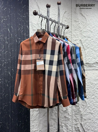Burberr y 7 Green Checks Premium Shirt With Original Bo_x Packing