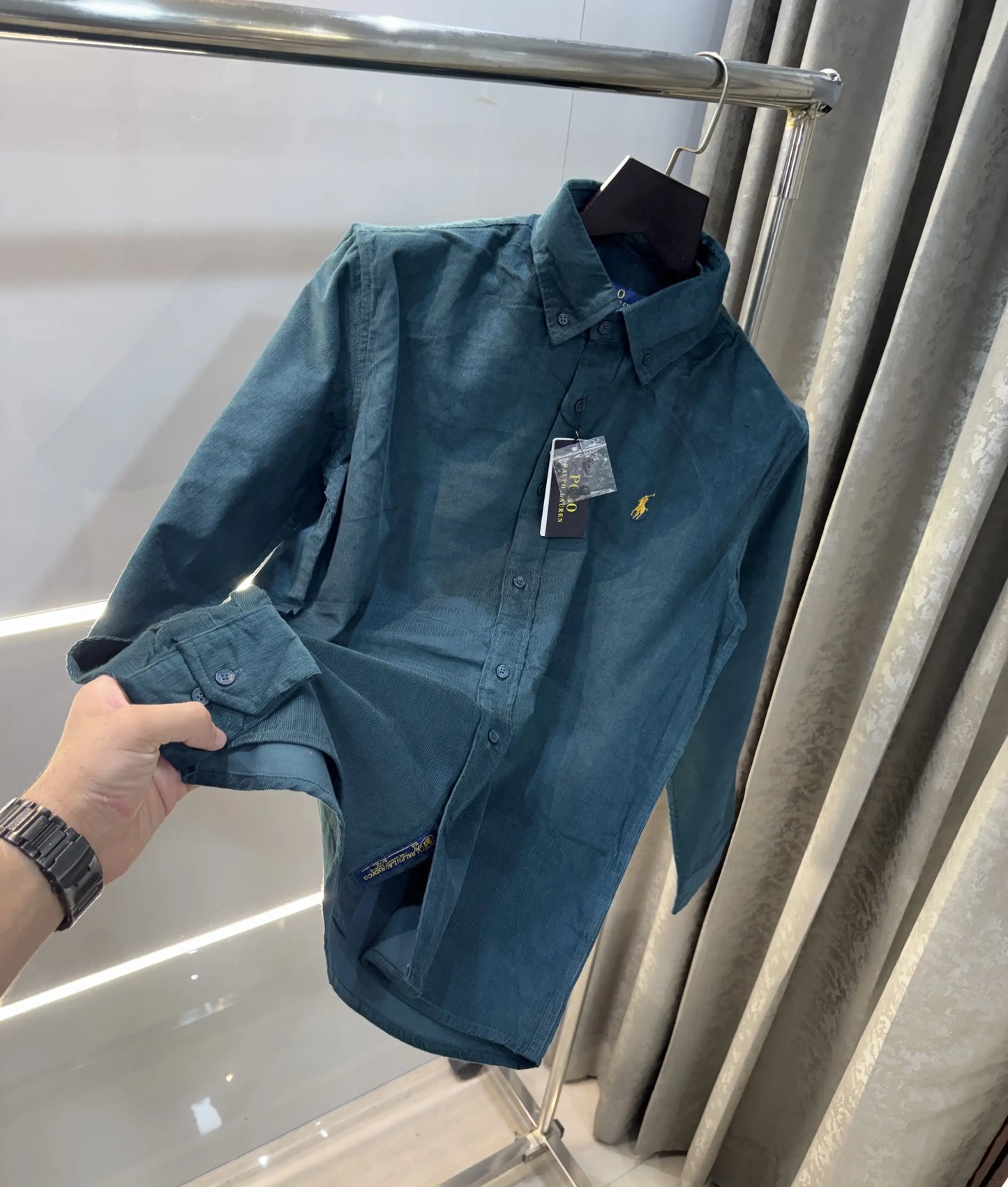 Ralph  Lauren Bottle Green Embroidry Logo Premium Shirt
