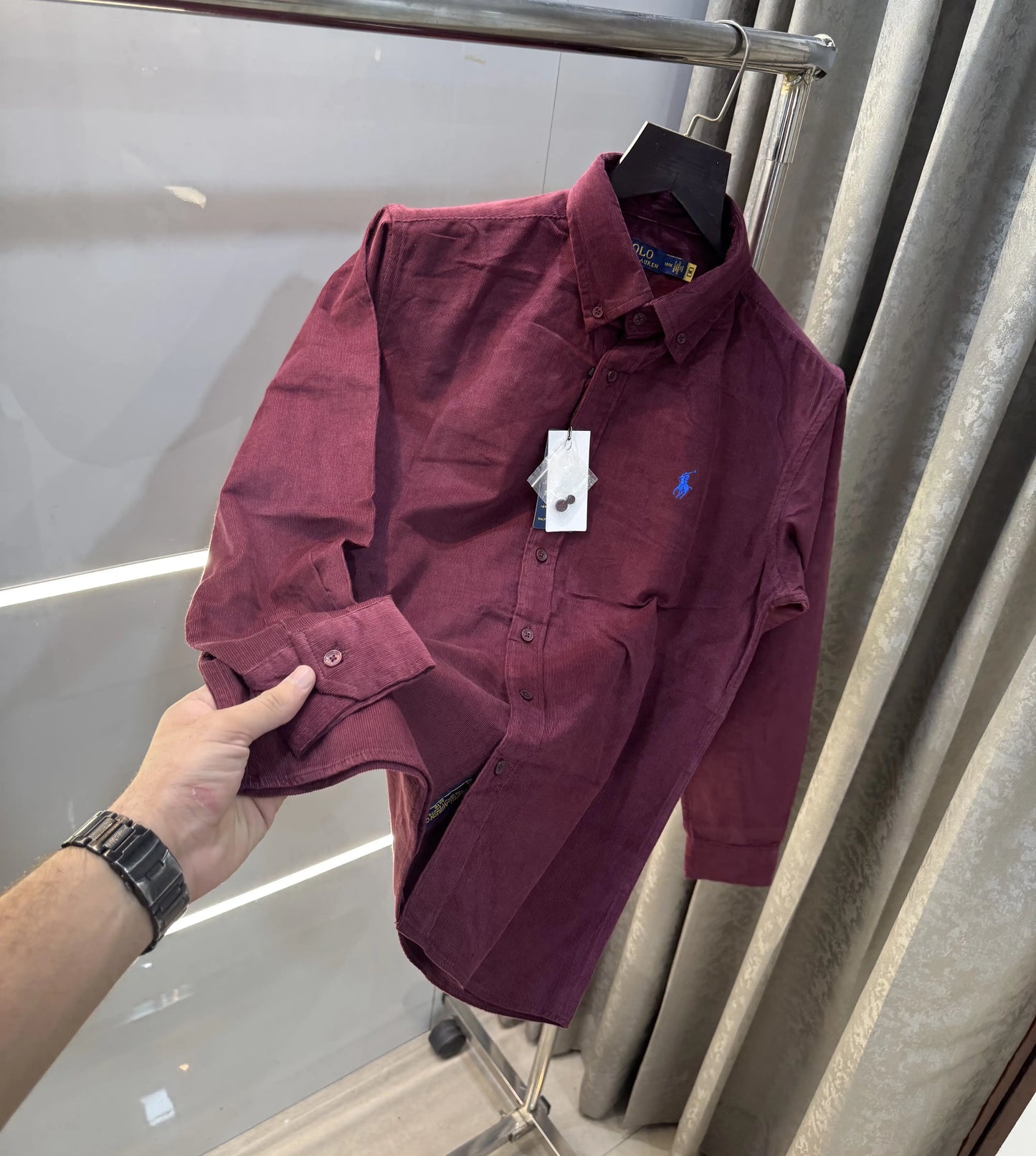 Ralph  Lauren Wine Embroidry Logo Premium Shirt