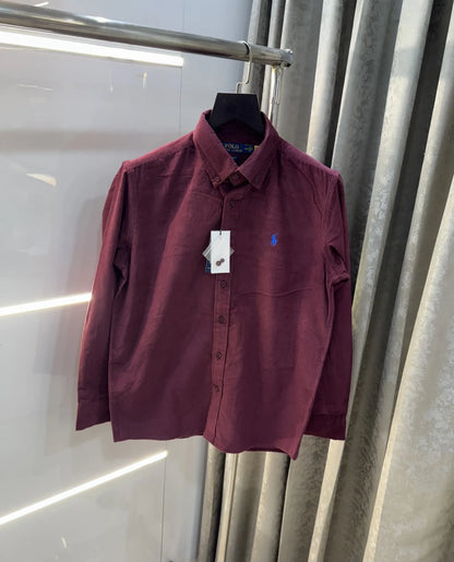 Ralph  Lauren Wine Embroidry Logo Premium Shirt