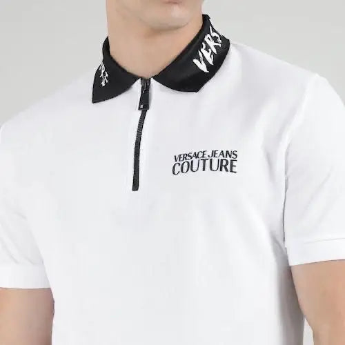 Versace Couture White Logo Work Imported Polo T-Shirt