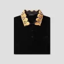 Ver_5ace Couture Black Logo Work Imported Polo T-Shirt