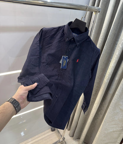 Ralph  Lauren Navy Blue Embroidry Logo Premium Shirt