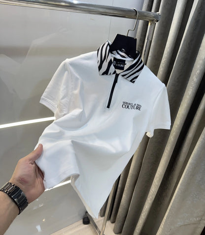 Versac3 Couture White Collar Look Imported Polo T-Shirt