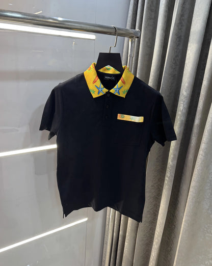 Versace Couture Black Collar look Imported Polo T-Shirt
