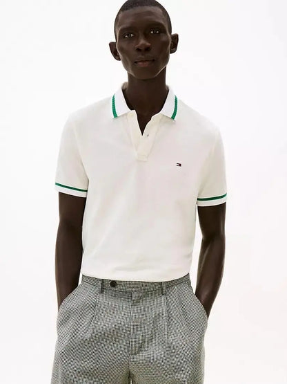 Tomm y Hilfiger Cream Logo Work Premium Polo T-Shirt