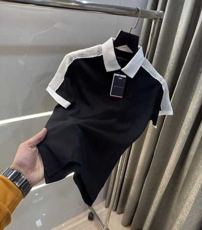 Tomm y Hilfiger Black Logo Work Premium Polo T-Shirt