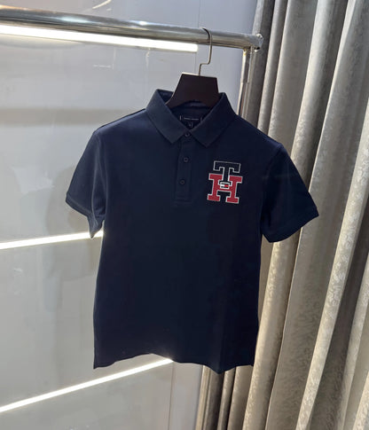 Tomm y Hilfiger Navy Blue Logo Work Premium Polo T-Shirt