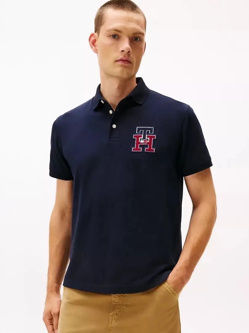 Tomm y Hilfiger Navy Blue Logo Work Premium Polo T-Shirt