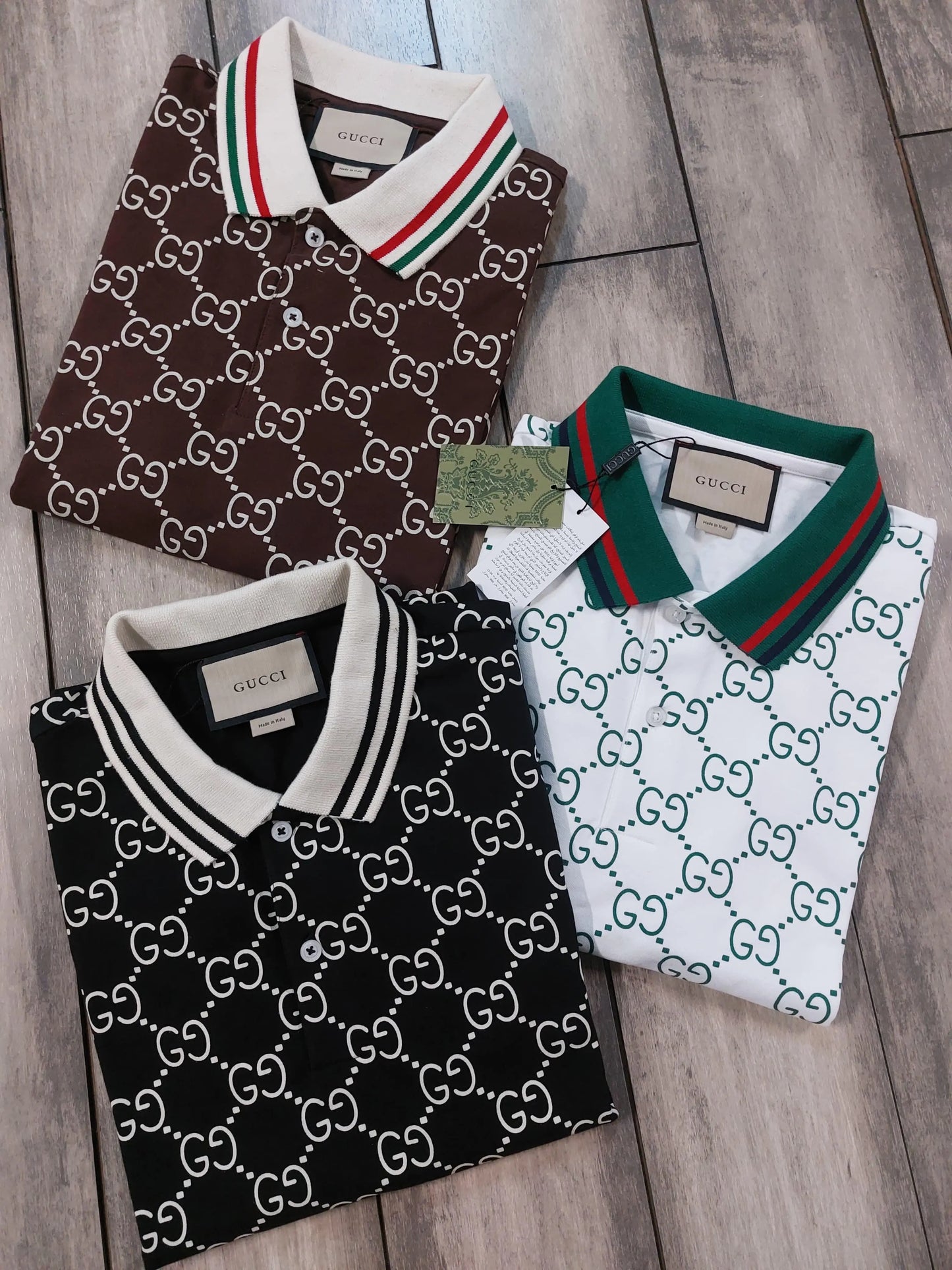 Gucc i Black Monogram Premium Polo T-Shirt