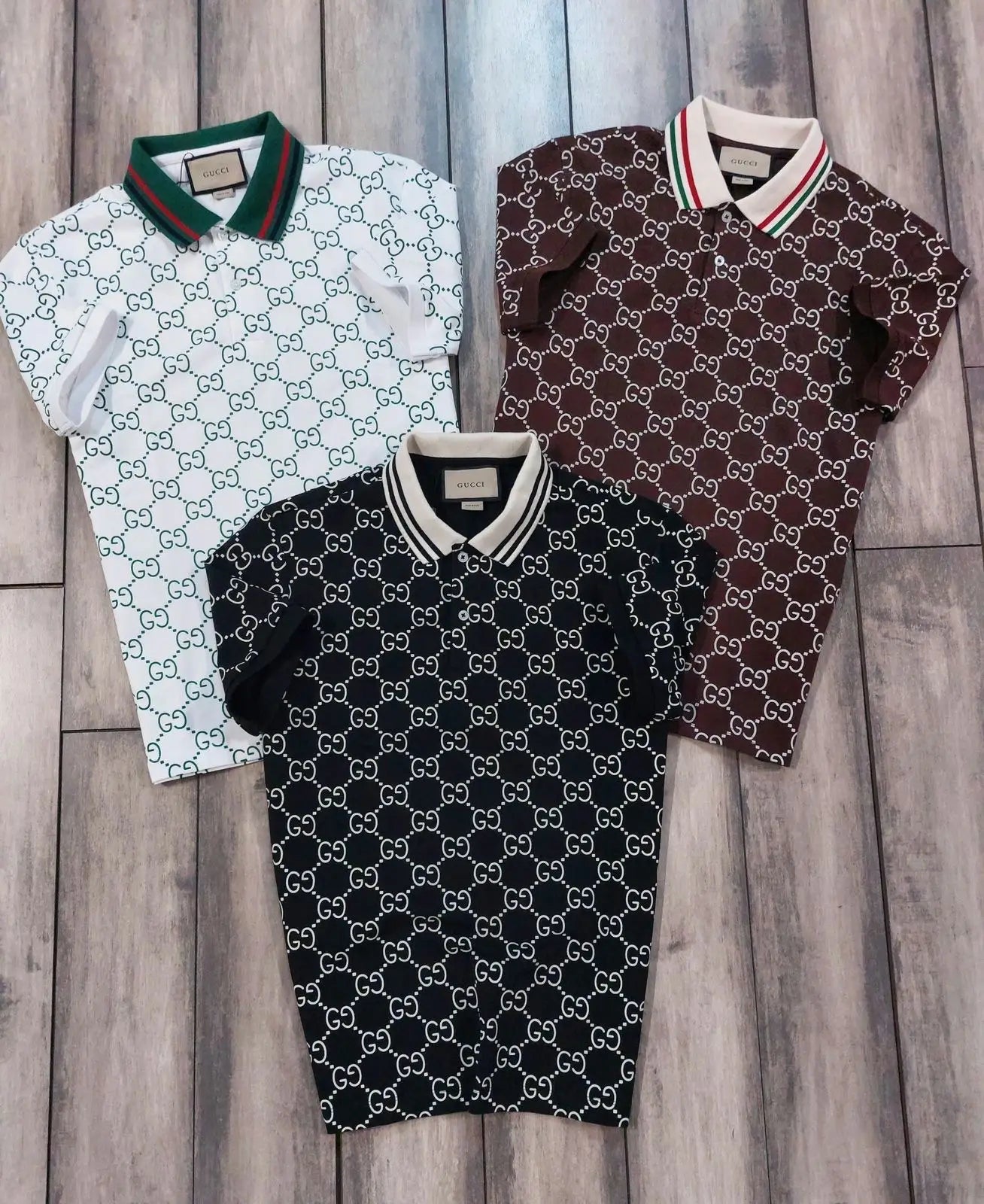 Gucc i Black Monogram Premium Polo T-Shirt
